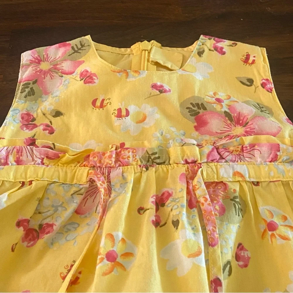 Catimini  Floral and Bees Baby Dress-Romper